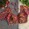 Rk Blouse Heavy Italian Silk With Gamthi & Shell Lace Pattern Blouses Wholesalers In India